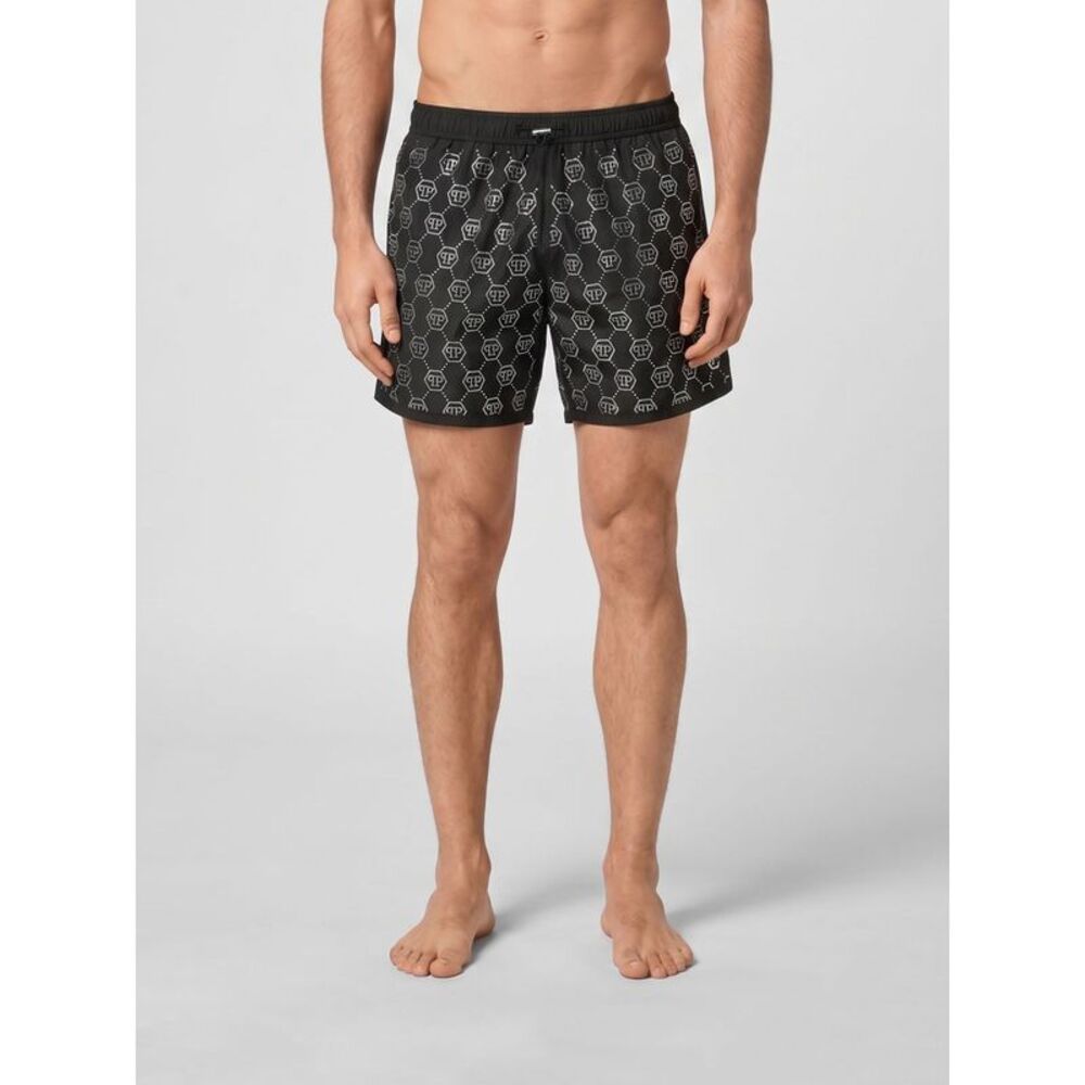 Philipp Plein Men Rhinestone Polyester Swimsuit Philipp Plein